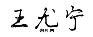 曾慶福王尤寧行書個性簽名怎么寫