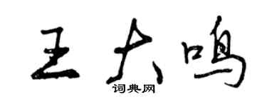 曾慶福王大鳴行書個性簽名怎么寫