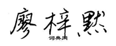 王正良廖梓默行書個性簽名怎么寫