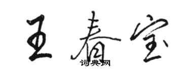 駱恆光王春寶行書個性簽名怎么寫