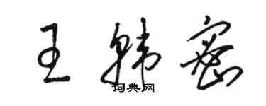 駱恆光王韓密草書個性簽名怎么寫