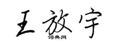 王正良王放宇行書個性簽名怎么寫
