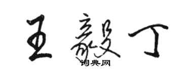 駱恆光王毅丁行書個性簽名怎么寫