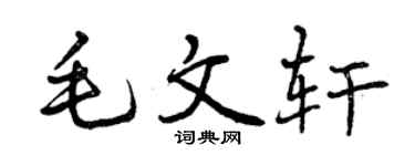 曾慶福毛文軒行書個性簽名怎么寫