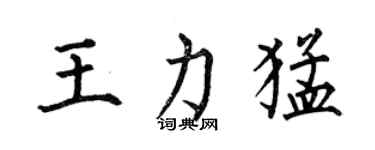 何伯昌王力猛楷書個性簽名怎么寫