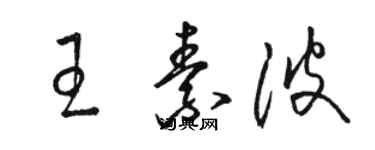 駱恆光王素波草書個性簽名怎么寫