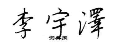 王正良李宇澤行書個性簽名怎么寫