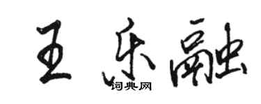 駱恆光王樂融行書個性簽名怎么寫