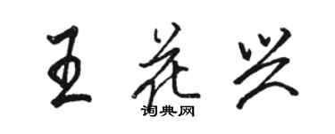 駱恆光王花興行書個性簽名怎么寫