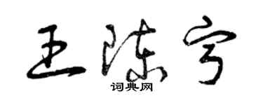 曾慶福王陳寧草書個性簽名怎么寫