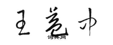 駱恆光王益中草書個性簽名怎么寫