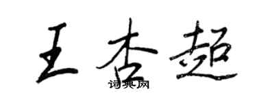 王正良王杏超行書個性簽名怎么寫
