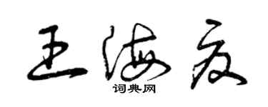 曾慶福王海夏草書個性簽名怎么寫