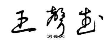 曾慶福王聲武草書個性簽名怎么寫