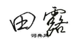 駱恆光田露行書個性簽名怎么寫