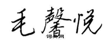 王正良毛馨悅行書個性簽名怎么寫