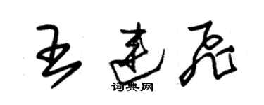 朱錫榮王連飛草書個性簽名怎么寫