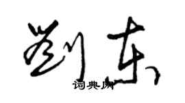 曾慶福劉東草書個性簽名怎么寫