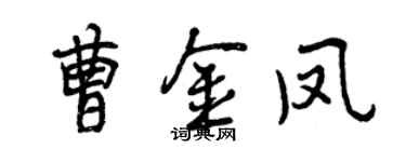 曾慶福曹金鳳行書個性簽名怎么寫