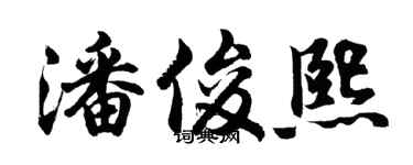 胡問遂潘俊熙行書個性簽名怎么寫