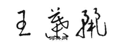 駱恆光王葉麗草書個性簽名怎么寫