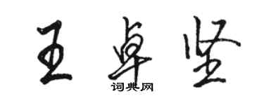 駱恆光王卓堅行書個性簽名怎么寫