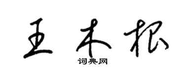 梁錦英王木根草書個性簽名怎么寫