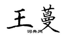 丁謙王蔓楷書個性簽名怎么寫