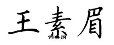 丁謙王素眉楷書個性簽名怎么寫