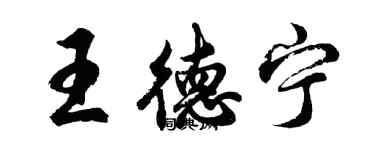 胡問遂王德寧行書個性簽名怎么寫