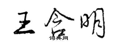 曾慶福王含明行書個性簽名怎么寫