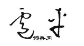 駱恆光盧平草書個性簽名怎么寫