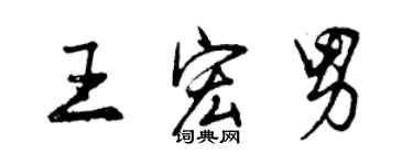 曾慶福王宏男行書個性簽名怎么寫