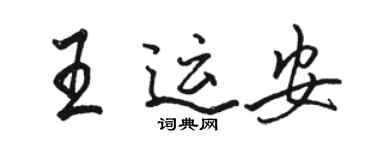 駱恆光王運安行書個性簽名怎么寫