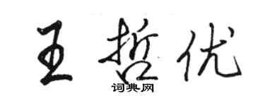 駱恆光王哲優行書個性簽名怎么寫