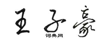 駱恆光王子豪行書個性簽名怎么寫