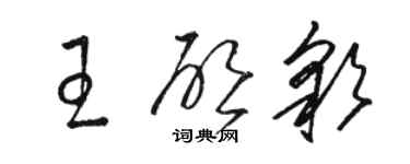 駱恆光王啟彩草書個性簽名怎么寫