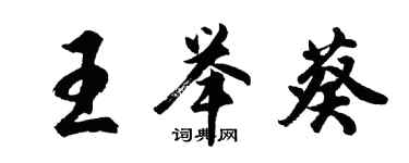 胡問遂王舉葵行書個性簽名怎么寫