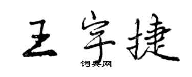 曾慶福王宇捷行書個性簽名怎么寫