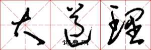 劉少英大道理草書怎么寫