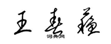 梁錦英王春蘇草書個性簽名怎么寫