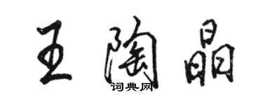 駱恆光王陶晶行書個性簽名怎么寫