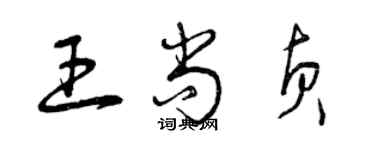 曾慶福王尚貞草書個性簽名怎么寫
