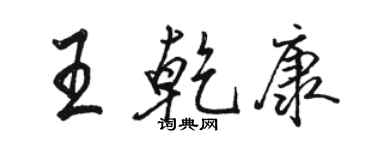 駱恆光王乾康行書個性簽名怎么寫