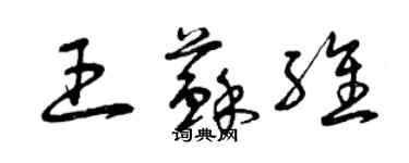 曾慶福王蘇維草書個性簽名怎么寫