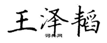 丁謙王澤韜楷書個性簽名怎么寫