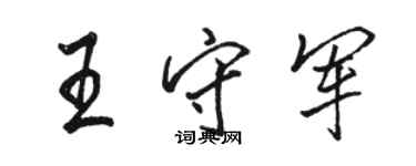 駱恆光王守軍行書個性簽名怎么寫