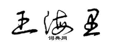 曾慶福王海里草書個性簽名怎么寫