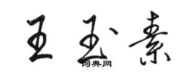 駱恆光王玉素行書個性簽名怎么寫