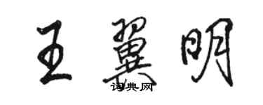 駱恆光王翼明行書個性簽名怎么寫